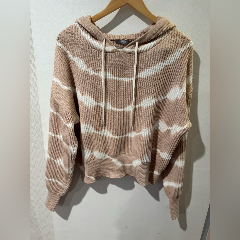 Tart Collections Kathleen Sweater Hoodie in Tie Dye Beige size L